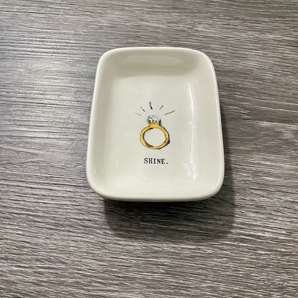 Rae Dunn “SHINE” Vanity Jewelry Makeup Trinket Tray - Picture 7 of 8